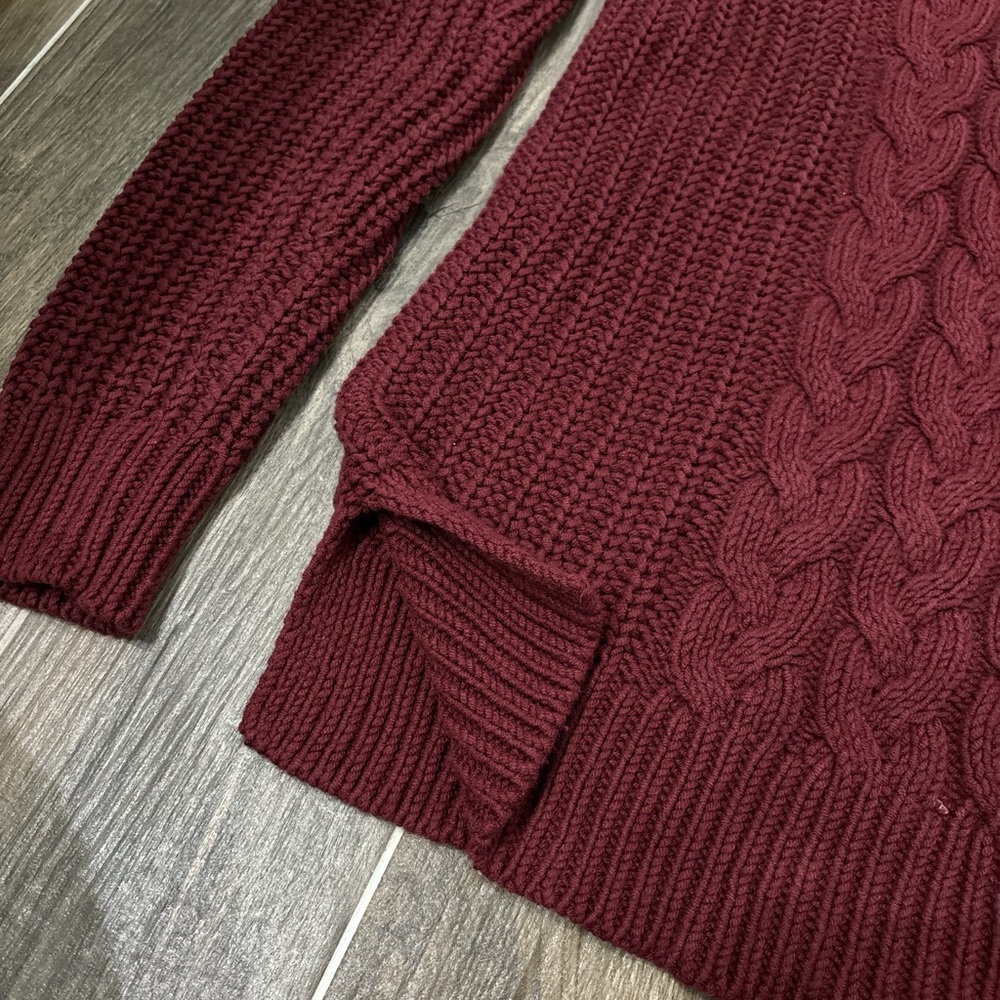 Nautica burgundy cable knit sweater - Picture 2 of 7